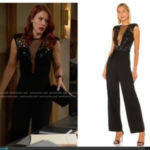 Bronx & Banco Black Sequin Spider Jumpsuit Size XS